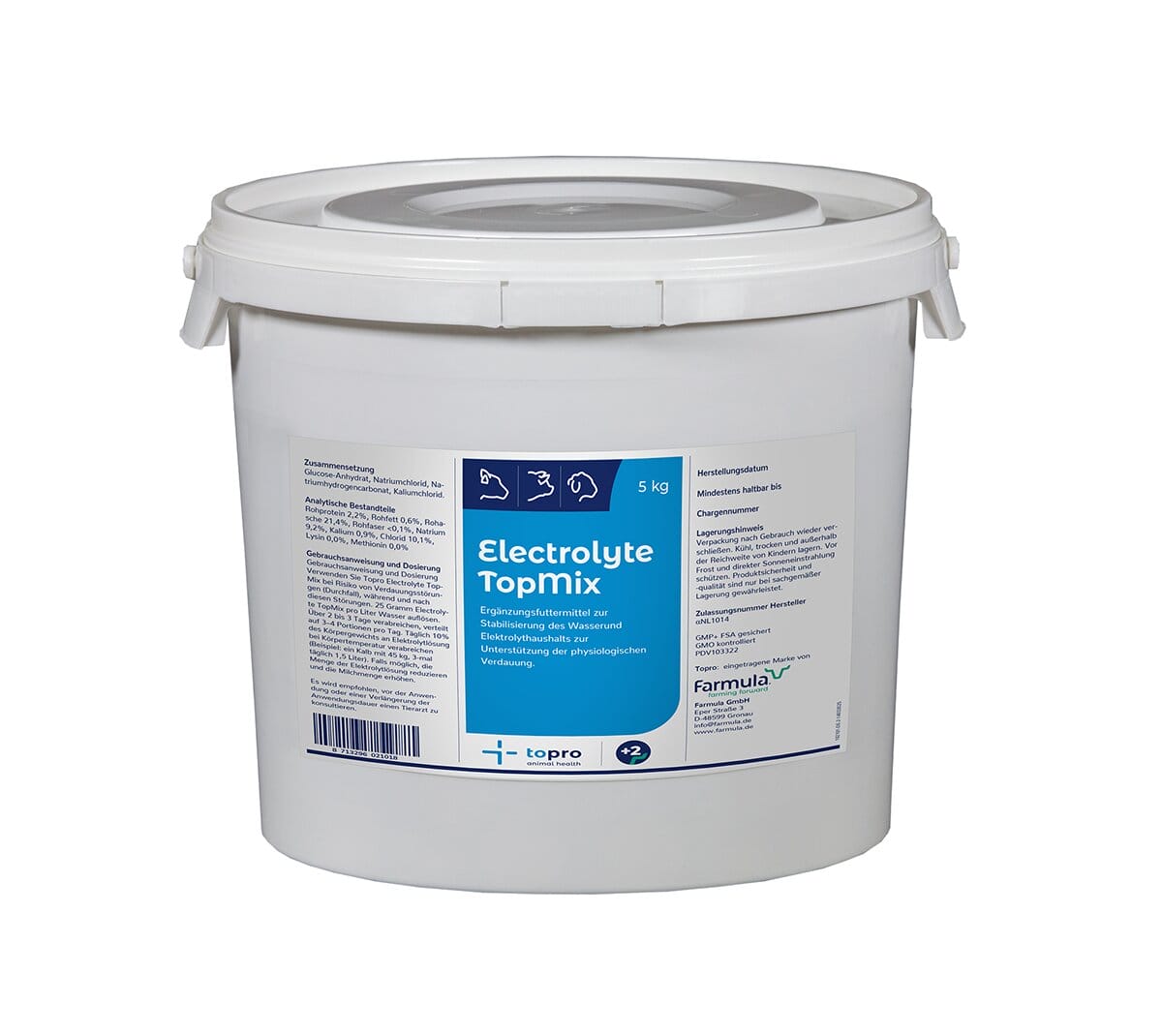 Topro Electrolyte Mix – Ergänzungsfuttermittel für Kälber, Lämmer und Ferkel zur Stabilisierung des Wasser- und Elektrolythaushalts bei Verdauungsstörungen.