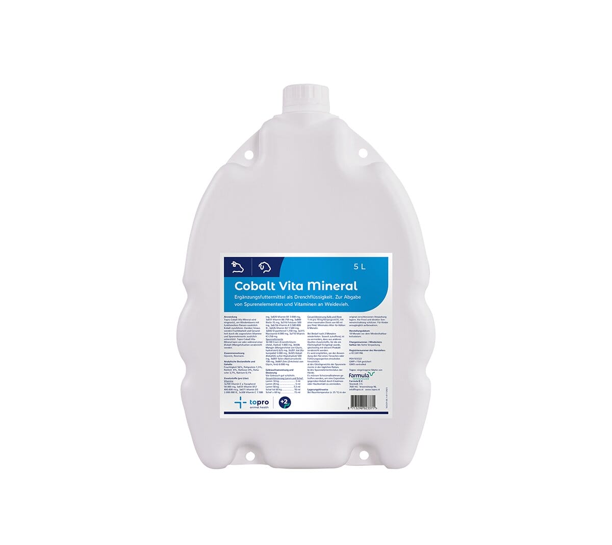 Topro Cobalt Vita Mineral – Ergänzungsfuttermittel in flüssiger Form zur Versorgung von Wiederkäuern mit Kobalt und B-Vitaminen für Immunsystem, Fruchtbarkeit und Pansenaktivität.