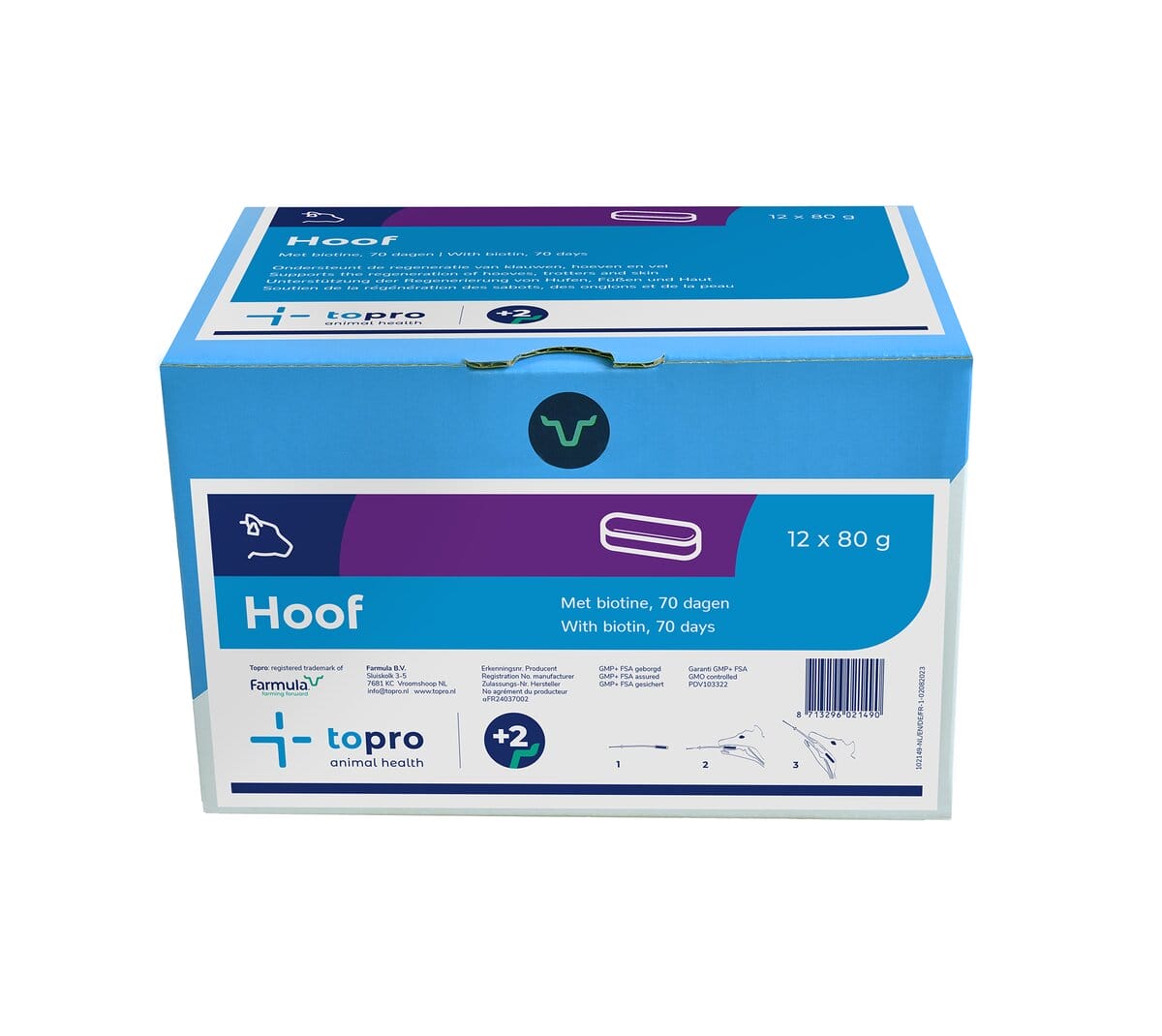 Topro Hoof Bolus für Rinder – Mineraldiätfuttermittel zur Unterstützung der Klauen- und Hautgesundheit, mit Zink, Vitamin E und Biotin für eine verbesserte Keratinbildung und Klauenqualität über 8 Wochen.