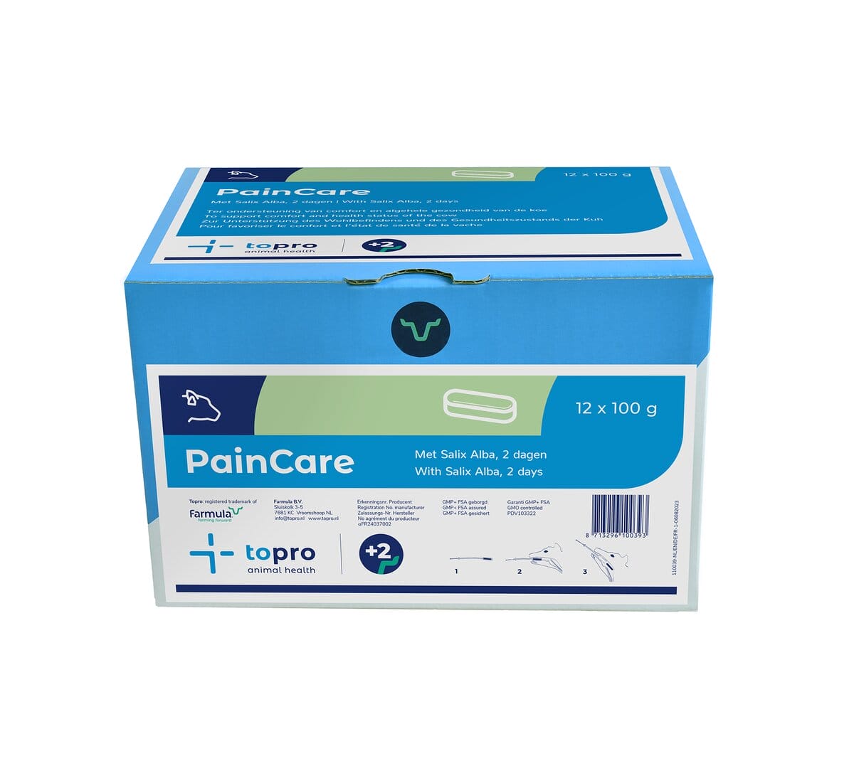 Topro PainCare Bolus – Mineralfuttermittel für Rinder mit Vitamin C zur Förderung von Wohlbefinden, Klauen- und Eutergesundheit sowie allgemeiner Fitness bei Abkalbung, Klauenpflege oder gesundheitlichen Belastungen.