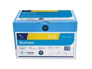 Topro Rumen Bolus – Diätergänzungsfuttermittel zur Förderung der Pansenflora, Steigerung der Wiederkäuaktivität und Reduzierung der Pansenübersäuerung bei Rindern.